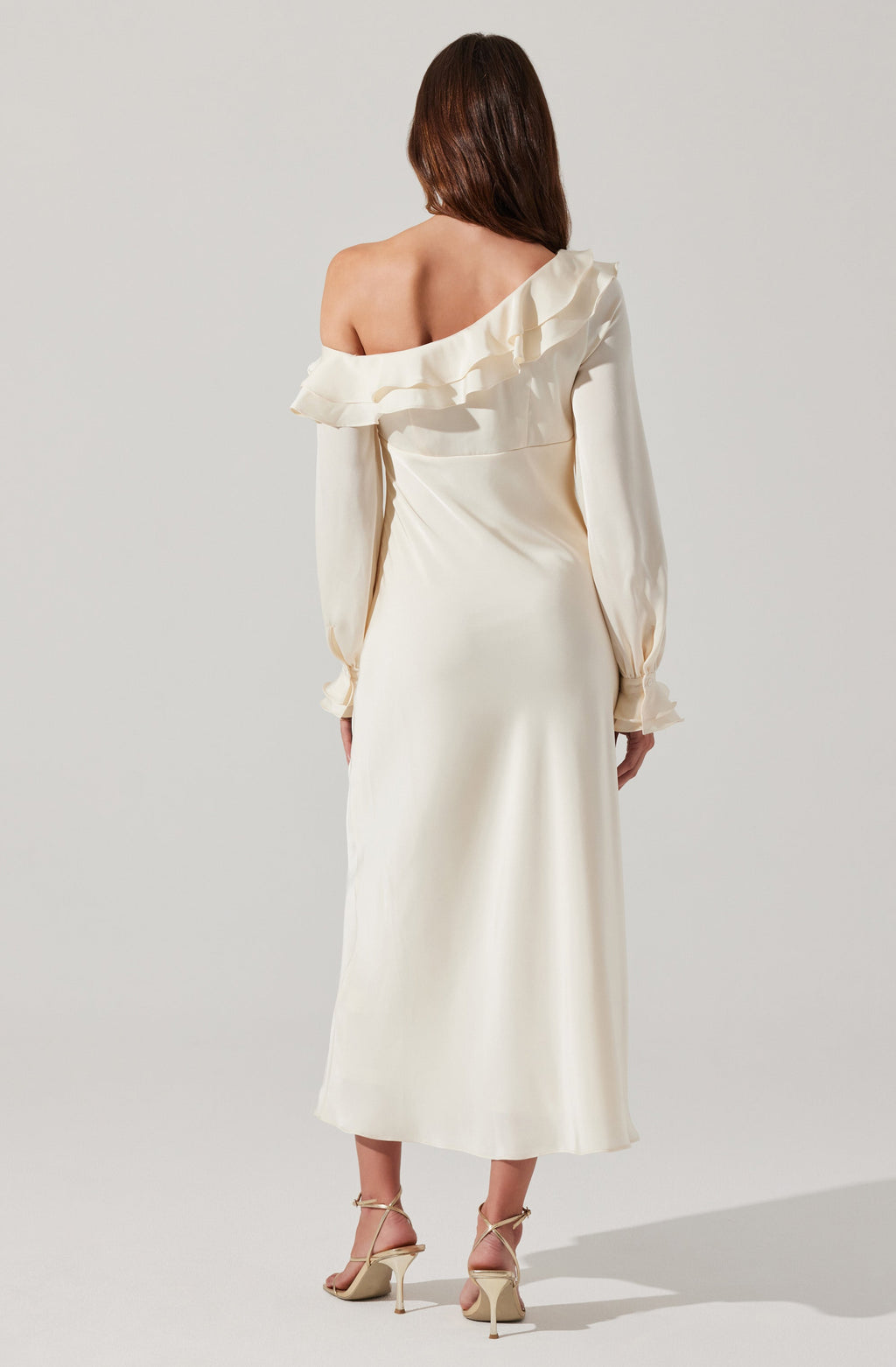 Coraline Off-Shoulder Satin Maxi Dress