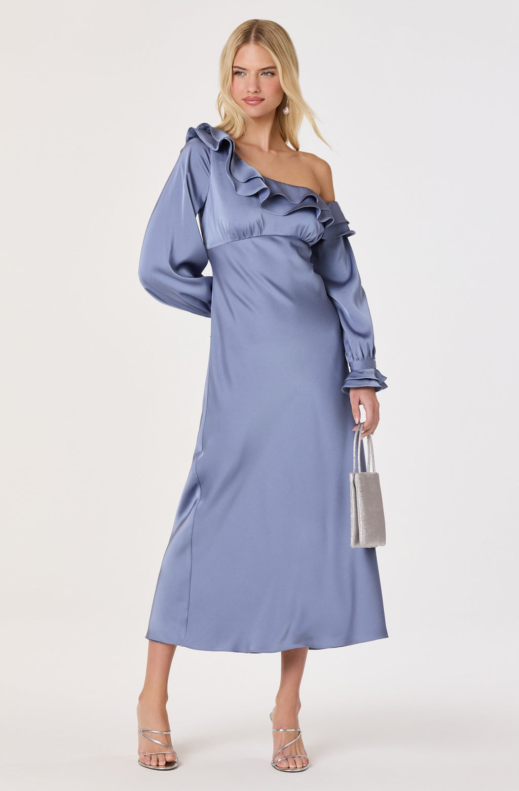 Coraline Off-Shoulder Satin Maxi Dress