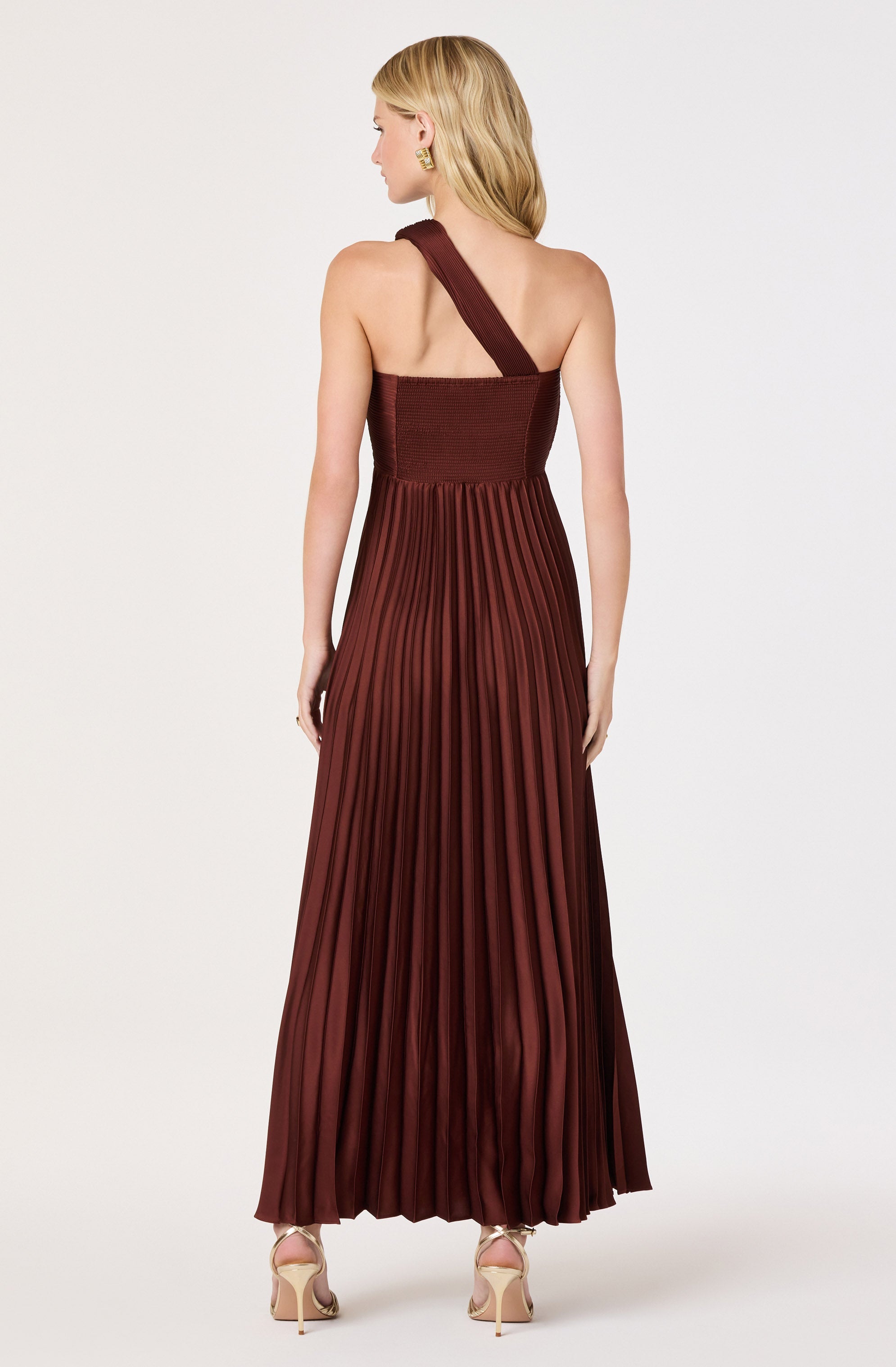 Rasya One-Shoulder Pleated Maxi Dress