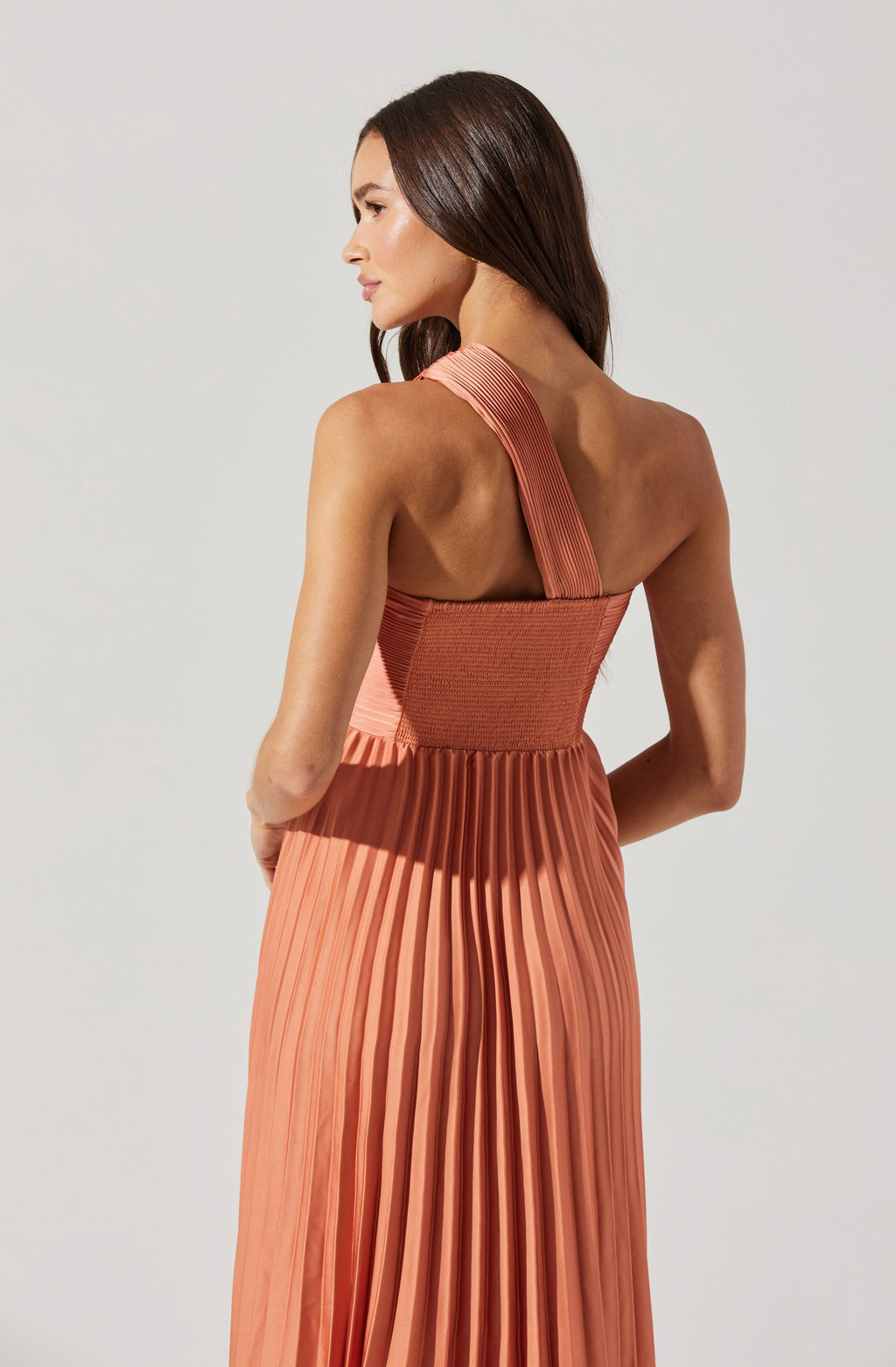 Rasya One-Shoulder Pleated Maxi Dress
