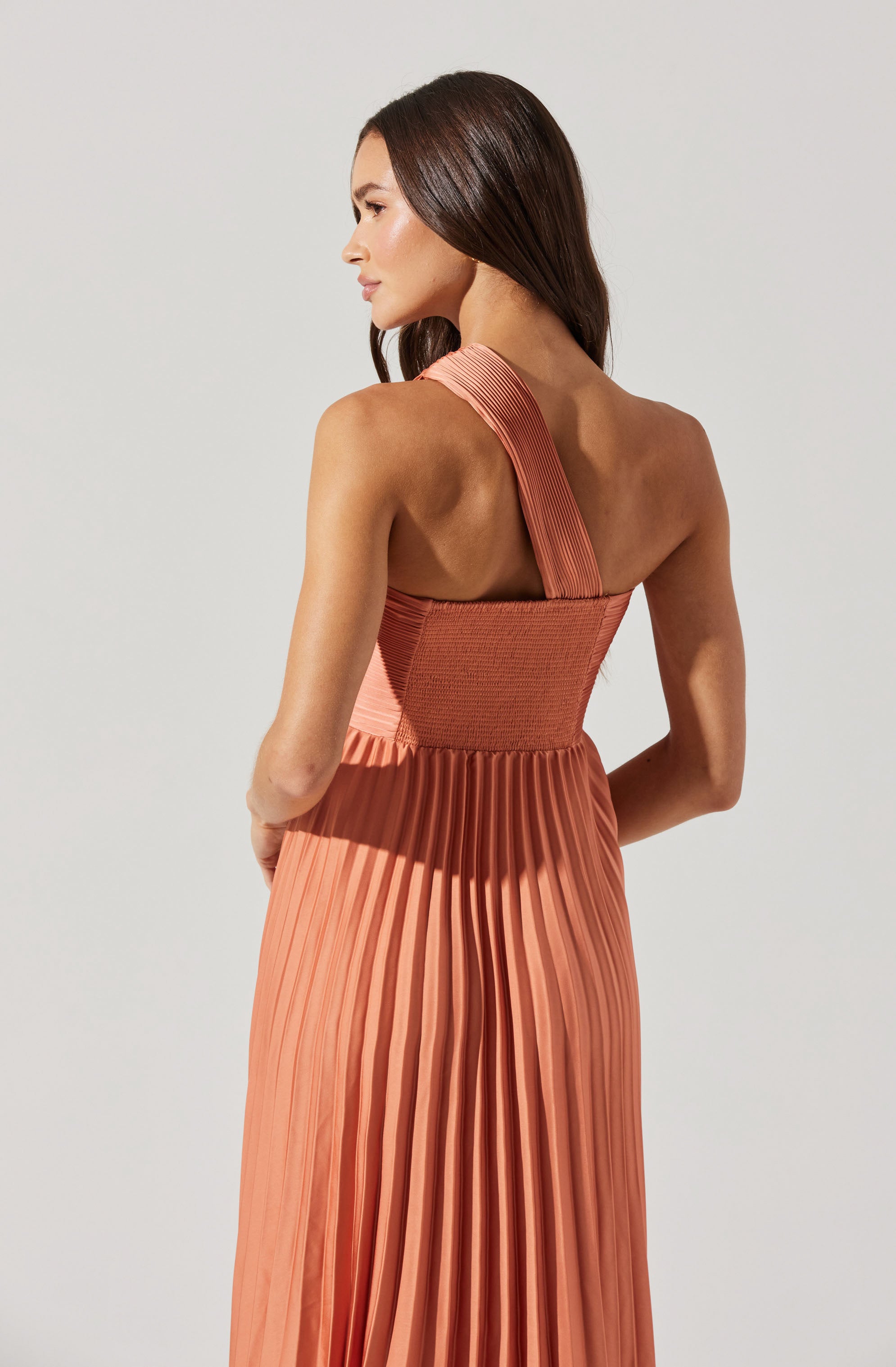 Rasya One-Shoulder Pleated Maxi Dress