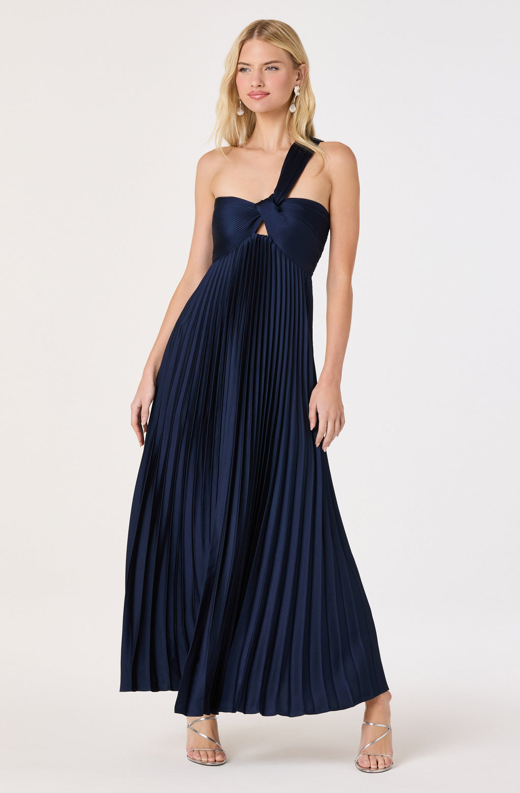 Rasya One-Shoulder Pleated Maxi Dress