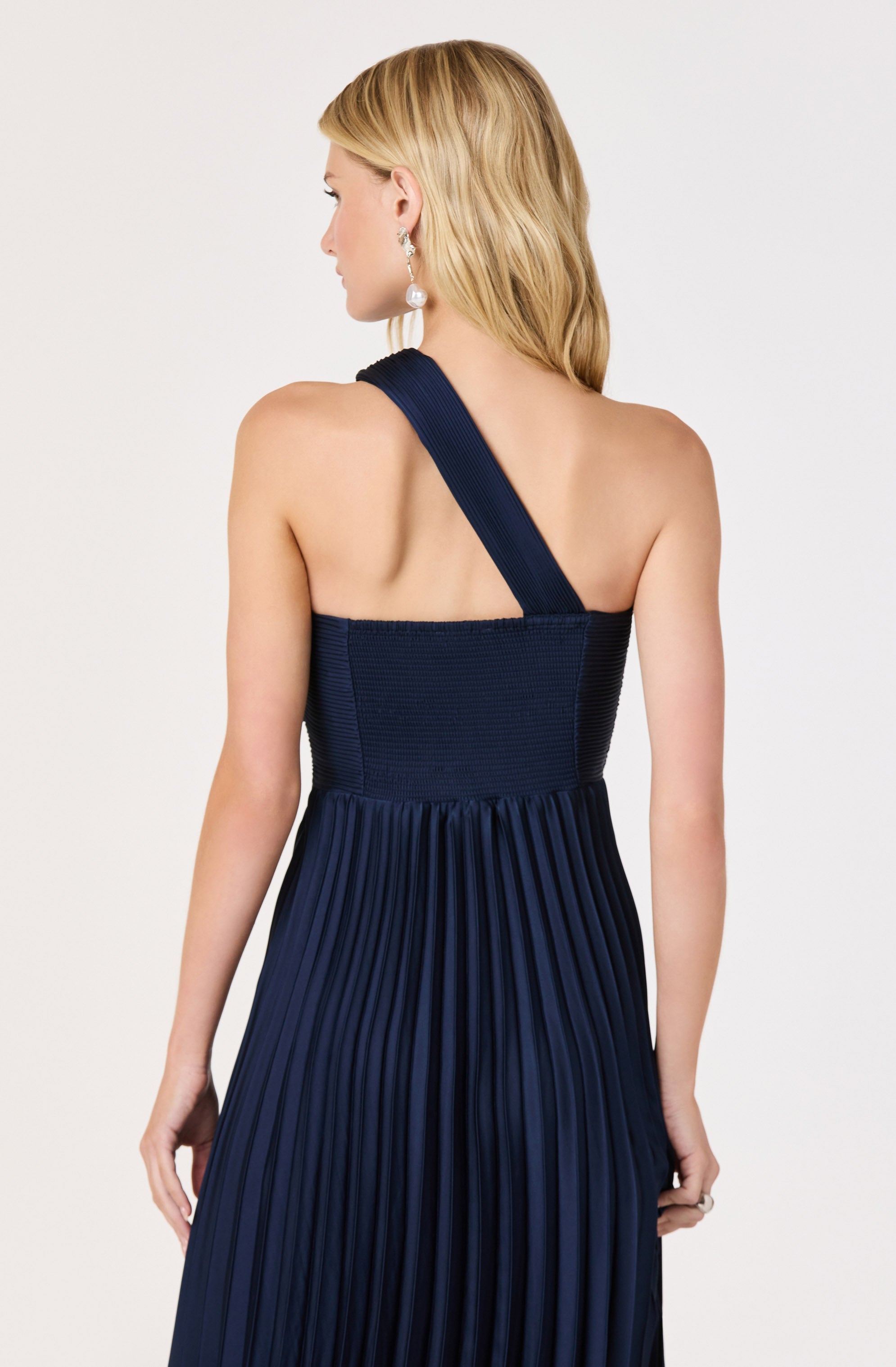 Rasya One-Shoulder Pleated Maxi Dress