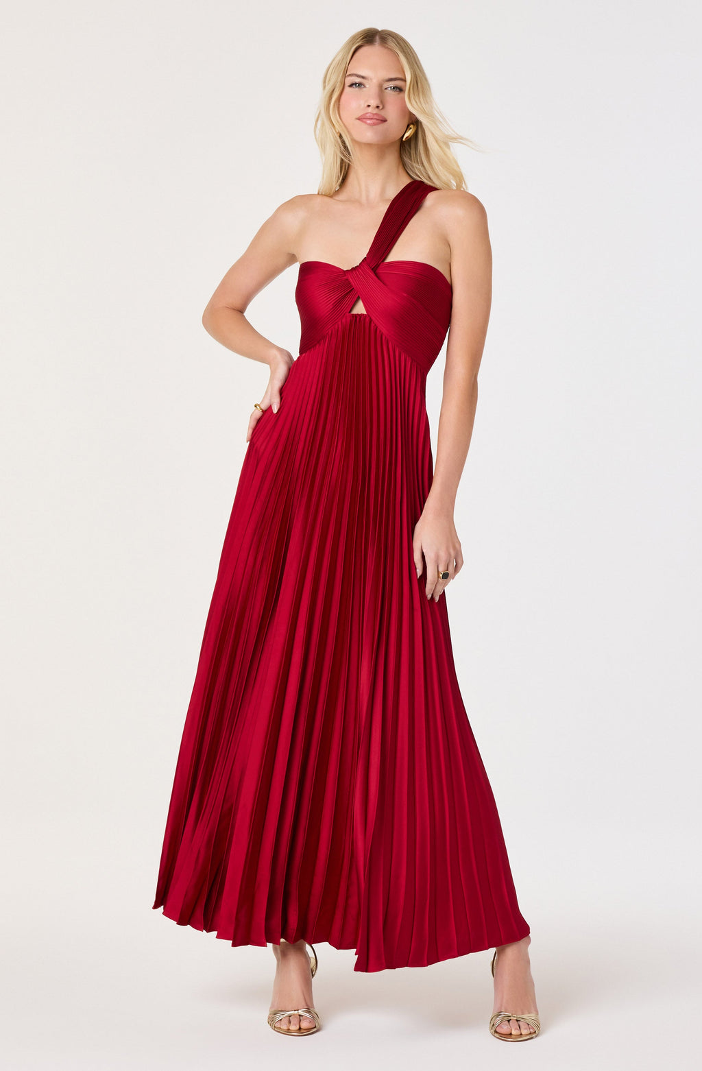 Rasya One-Shoulder Pleated Maxi Dress