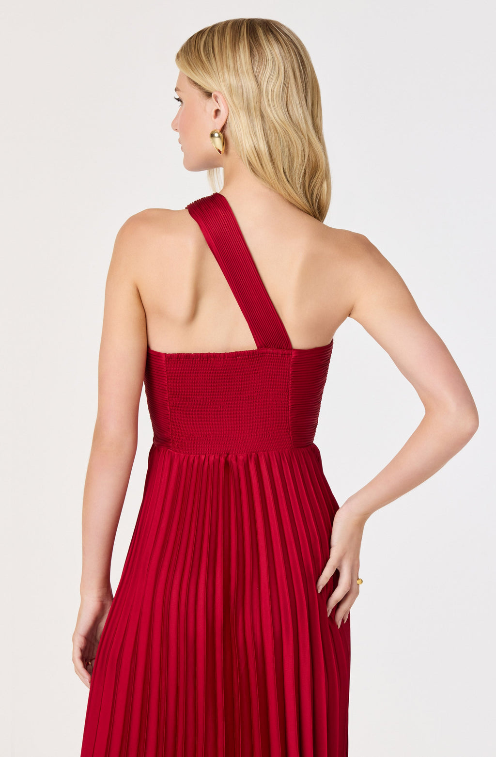 Rasya One-Shoulder Pleated Maxi Dress