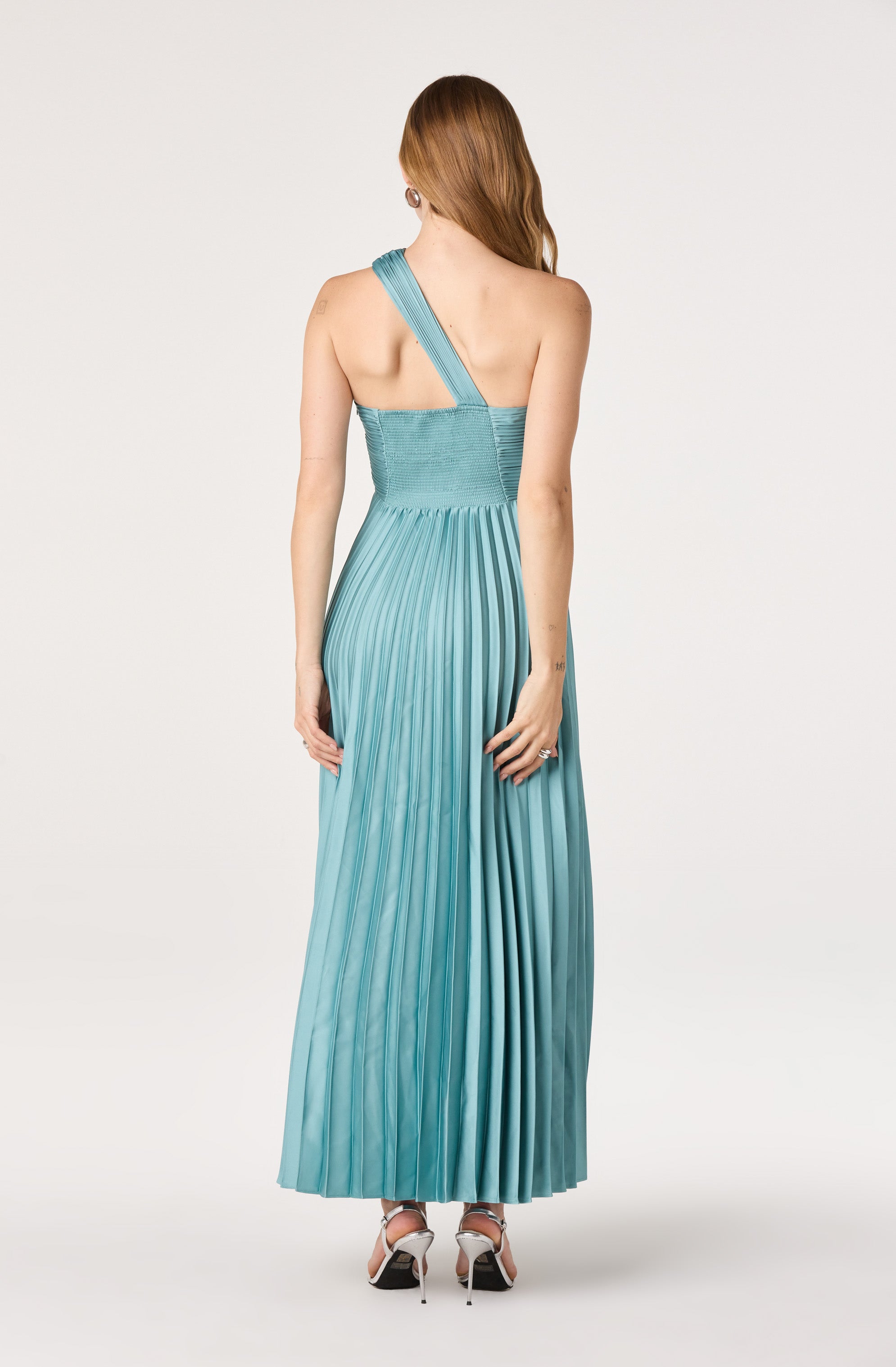 Rasya One-Shoulder Pleated Maxi Dress