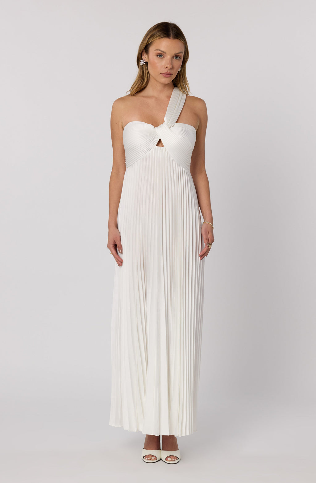 Rasya One-Shoulder Pleated Maxi Dress