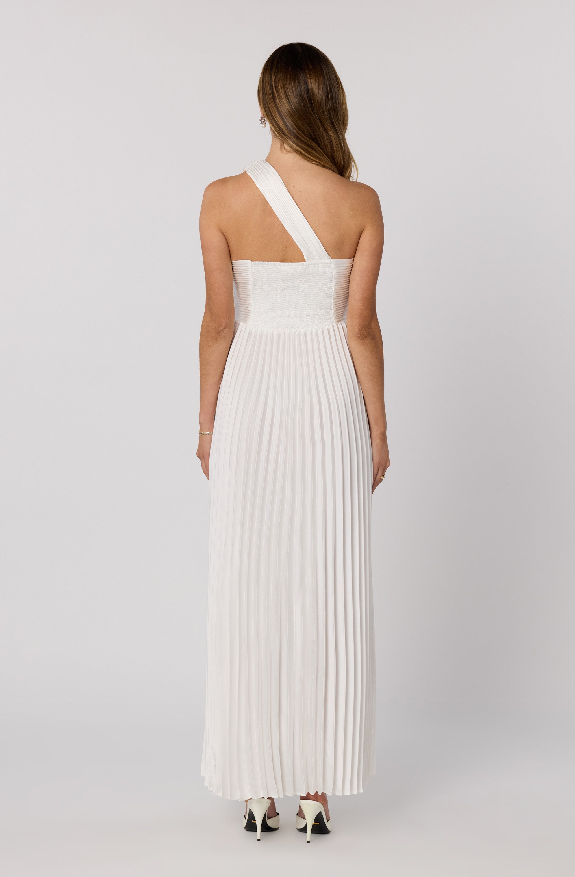 Rasya One-Shoulder Pleated Maxi Dress