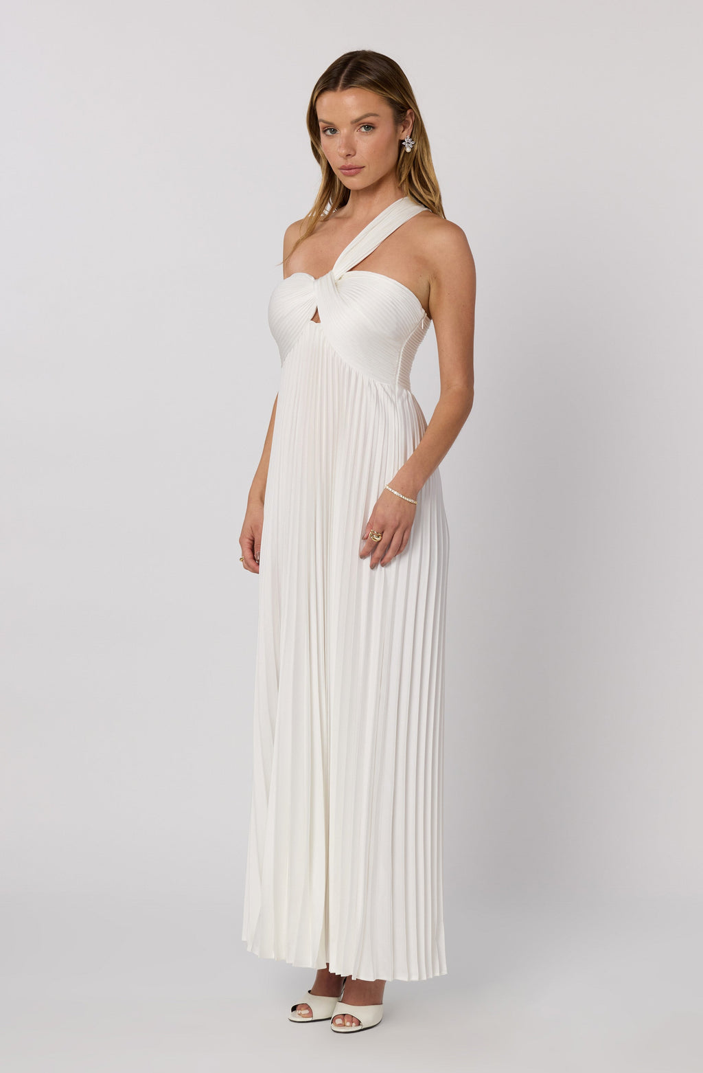 Rasya One-Shoulder Pleated Maxi Dress