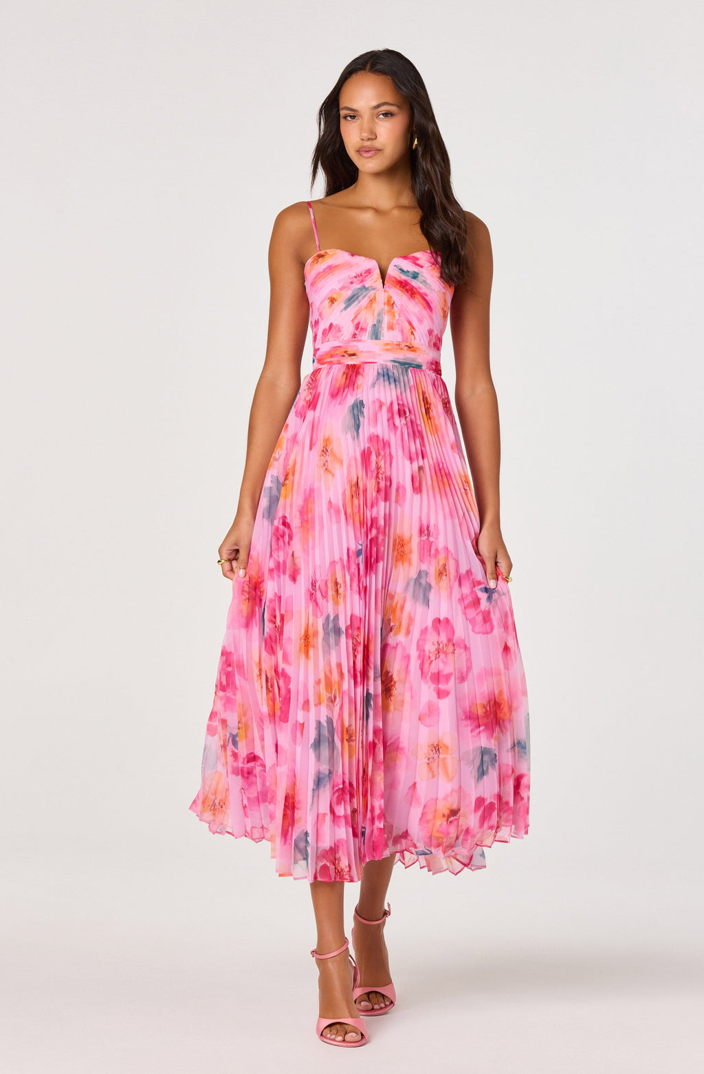 Bayley Floral Pleated Maxi Dress