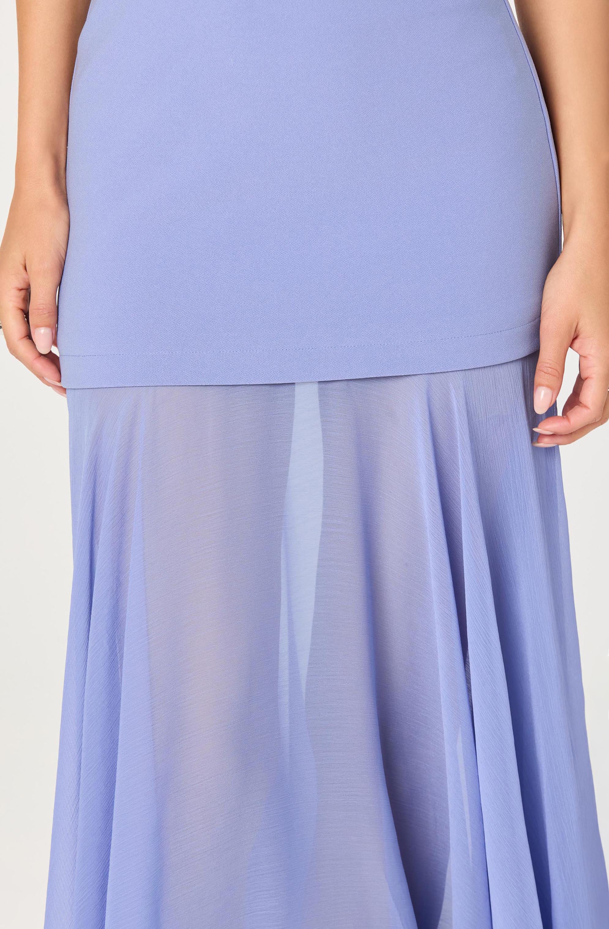 Lizet Strapless Mini Dress with Sheer Maxi Overlay