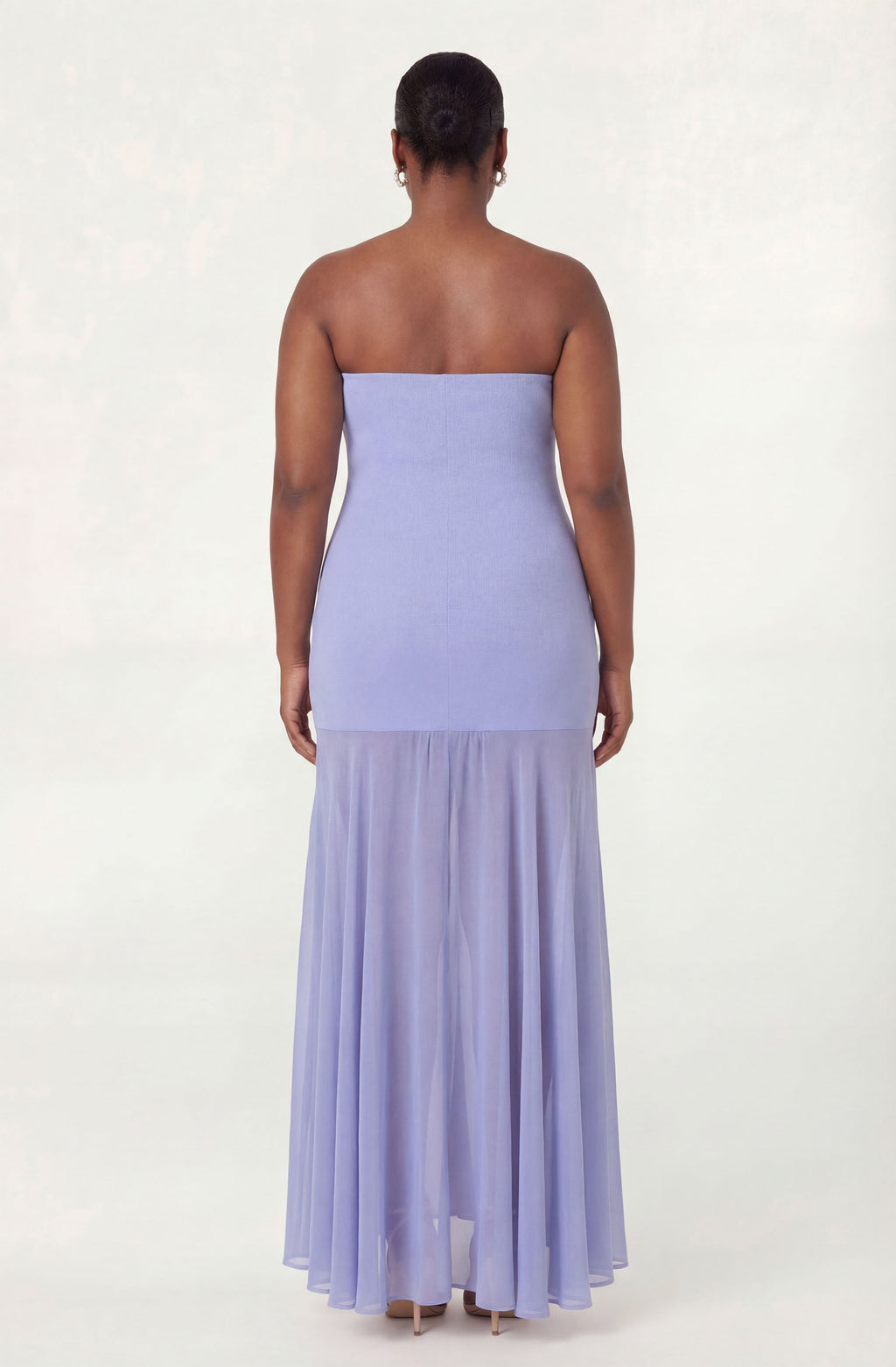 Lizet Strapless Mini Dress with Sheer Maxi Overlay