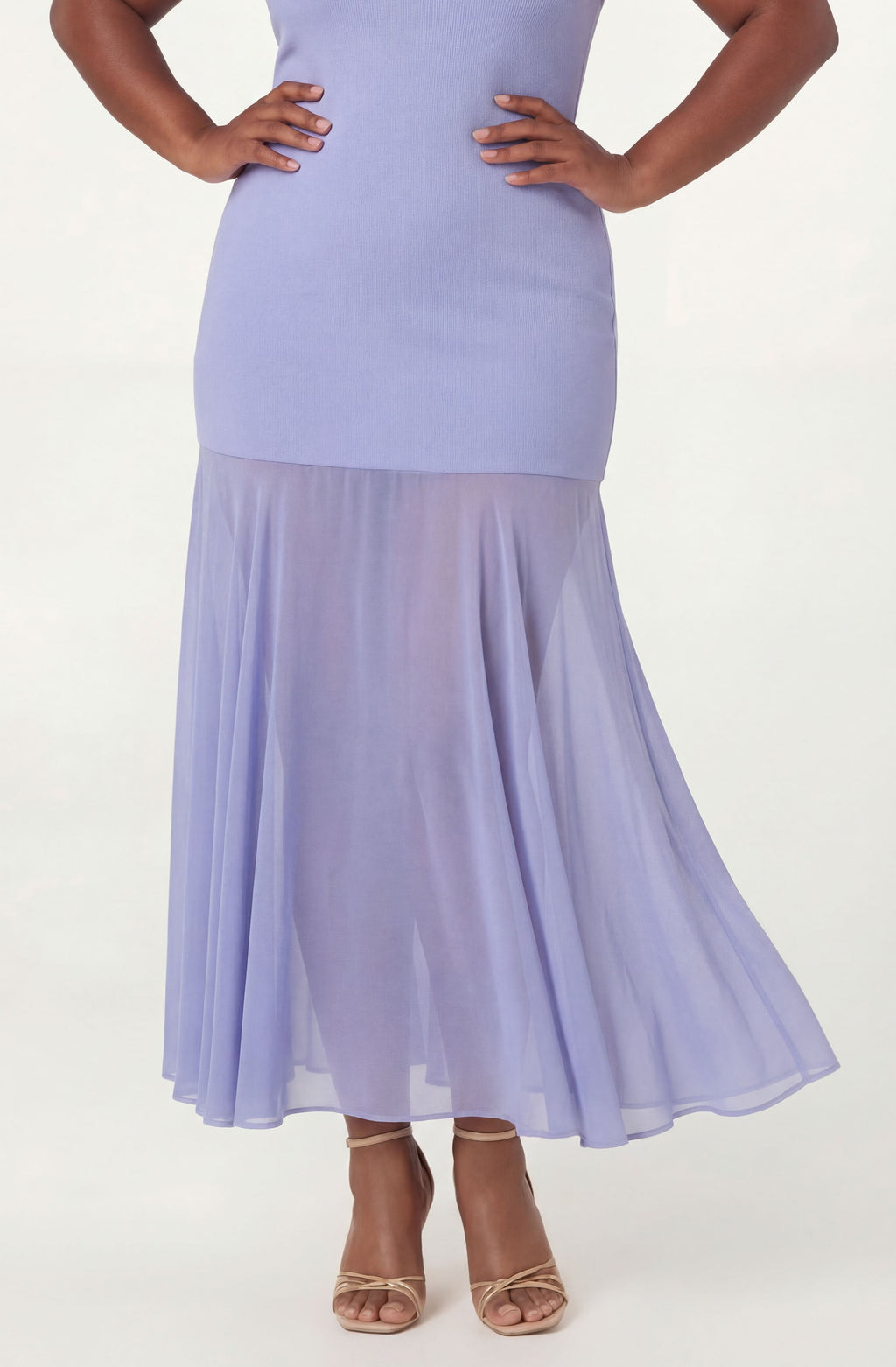 Lizet Strapless Mini Dress with Sheer Maxi Overlay