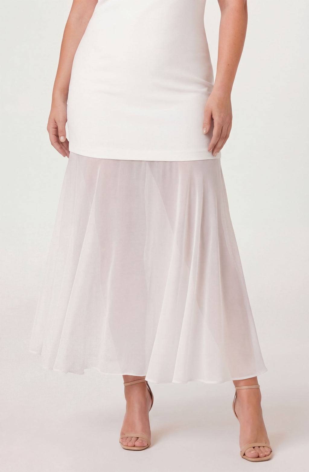 Lizet Strapless Mini Dress with Sheer Maxi Overlay