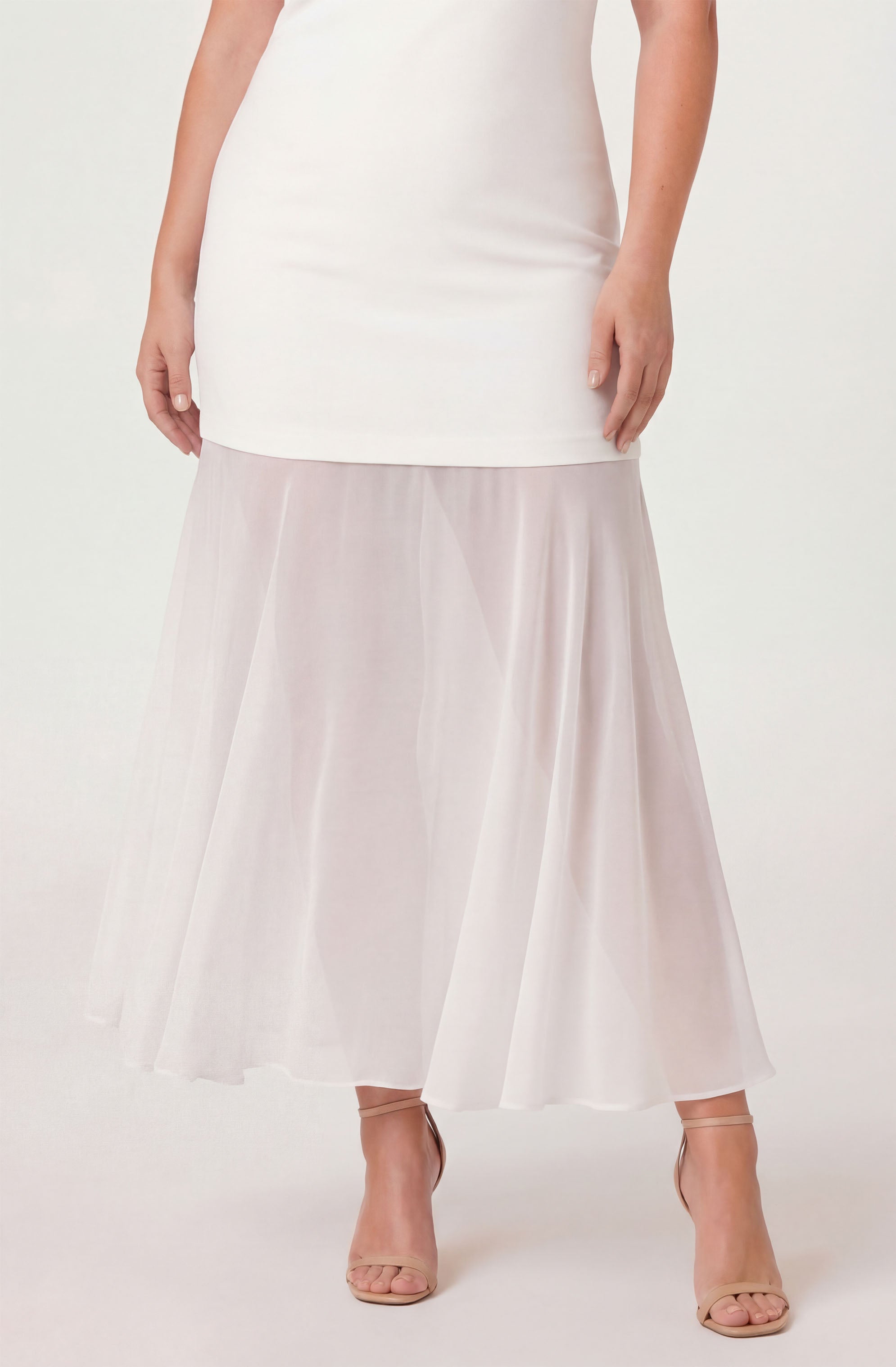 Lizet Strapless Mini Dress with Sheer Maxi Overlay