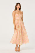 Halcyon Floral 3D Flower Appliqué Midi Dress