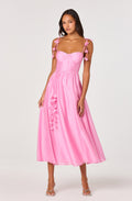 Halcyon 3D Flower Appliqué Midi Dress