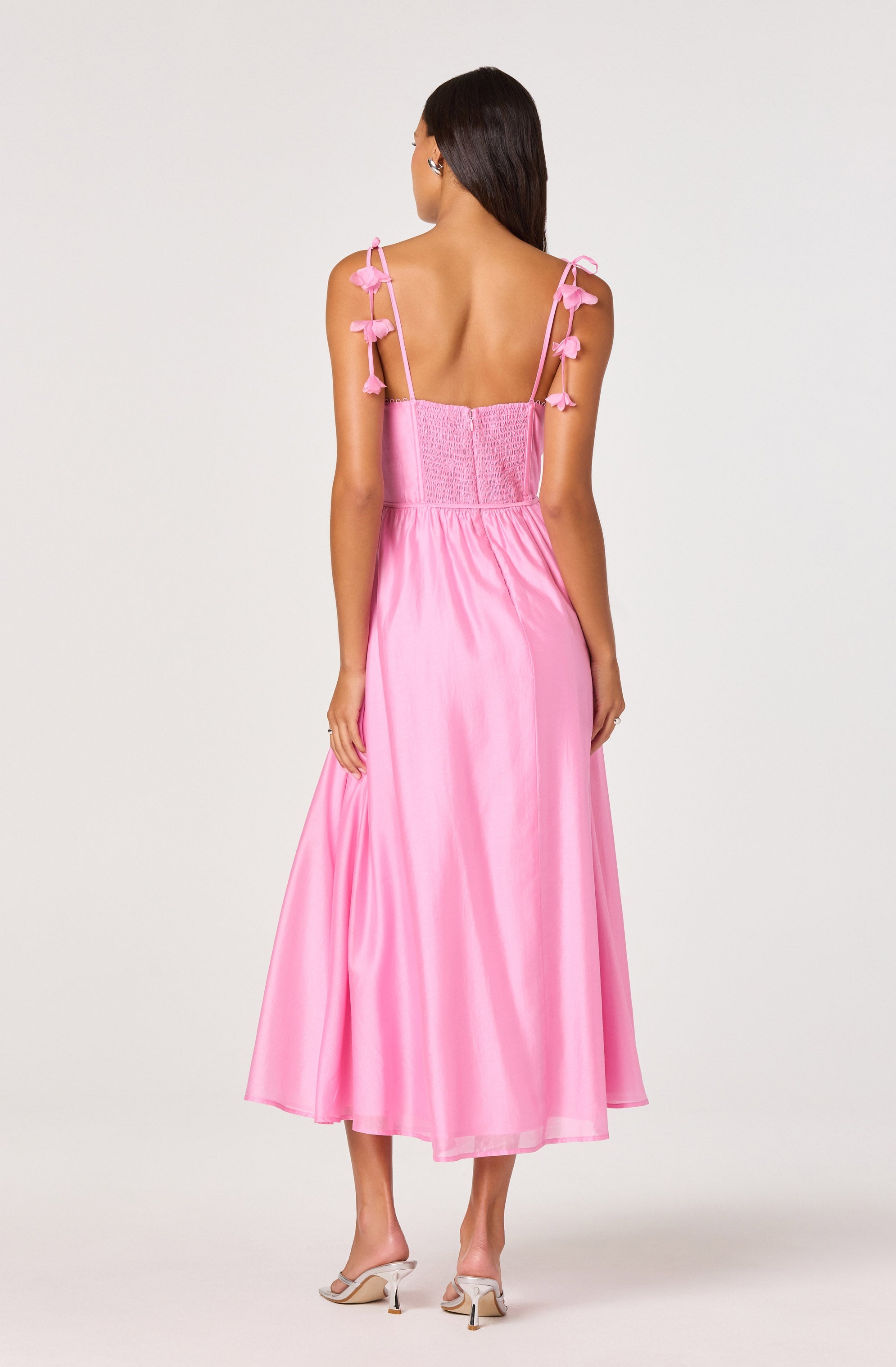 Halcyon 3D Flower Appliqué Midi Dress