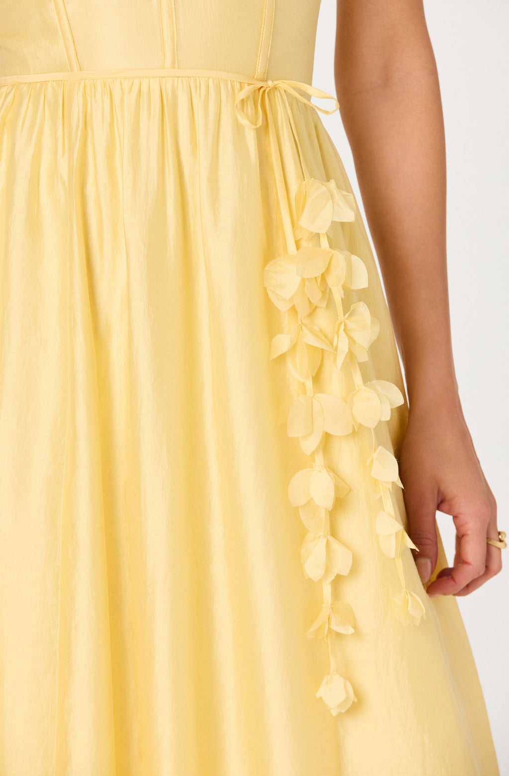 Halcyon 3D Flower Appliqué Midi Dress