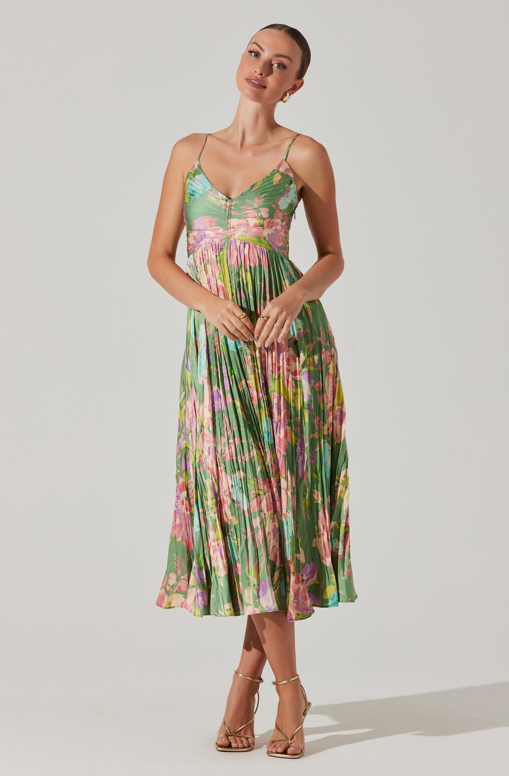 Maeve Pleated Midi Dress
