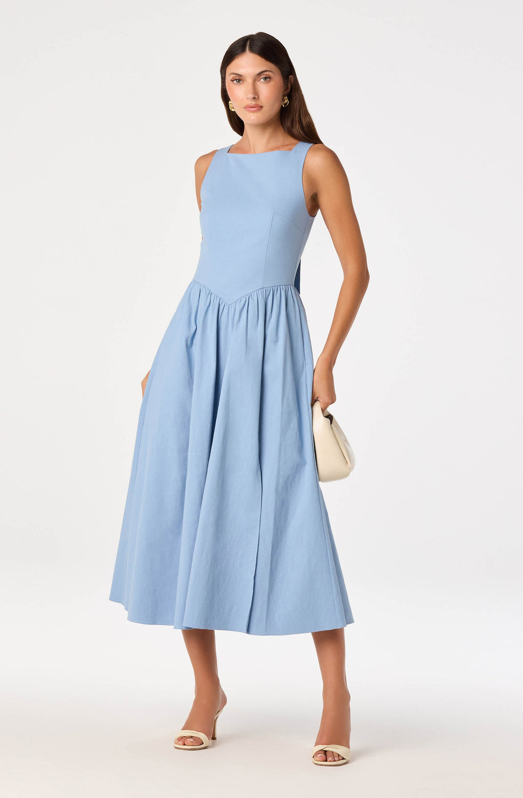 Bow Back Apron Midi Dress