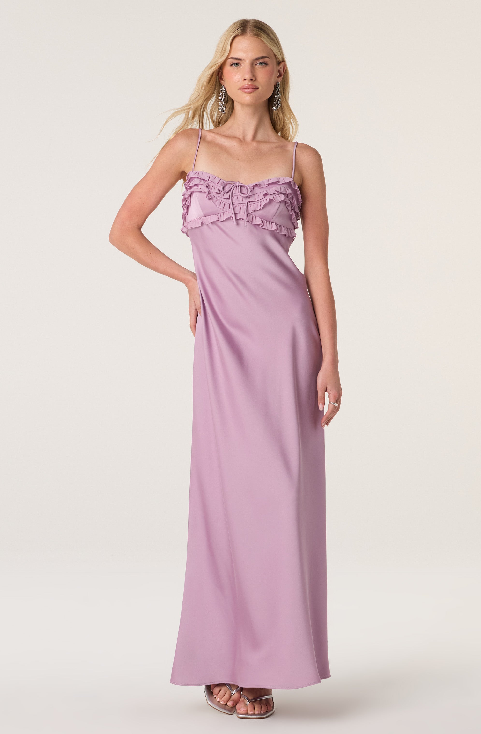 Jade Ruffle Trim Maxi Dress