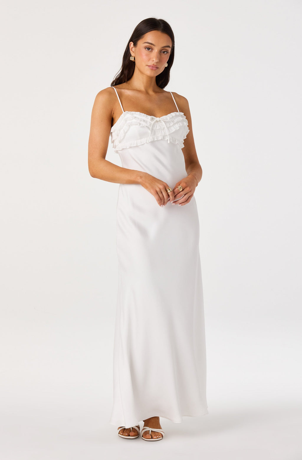 Jade Ruffle Trim Maxi Dress