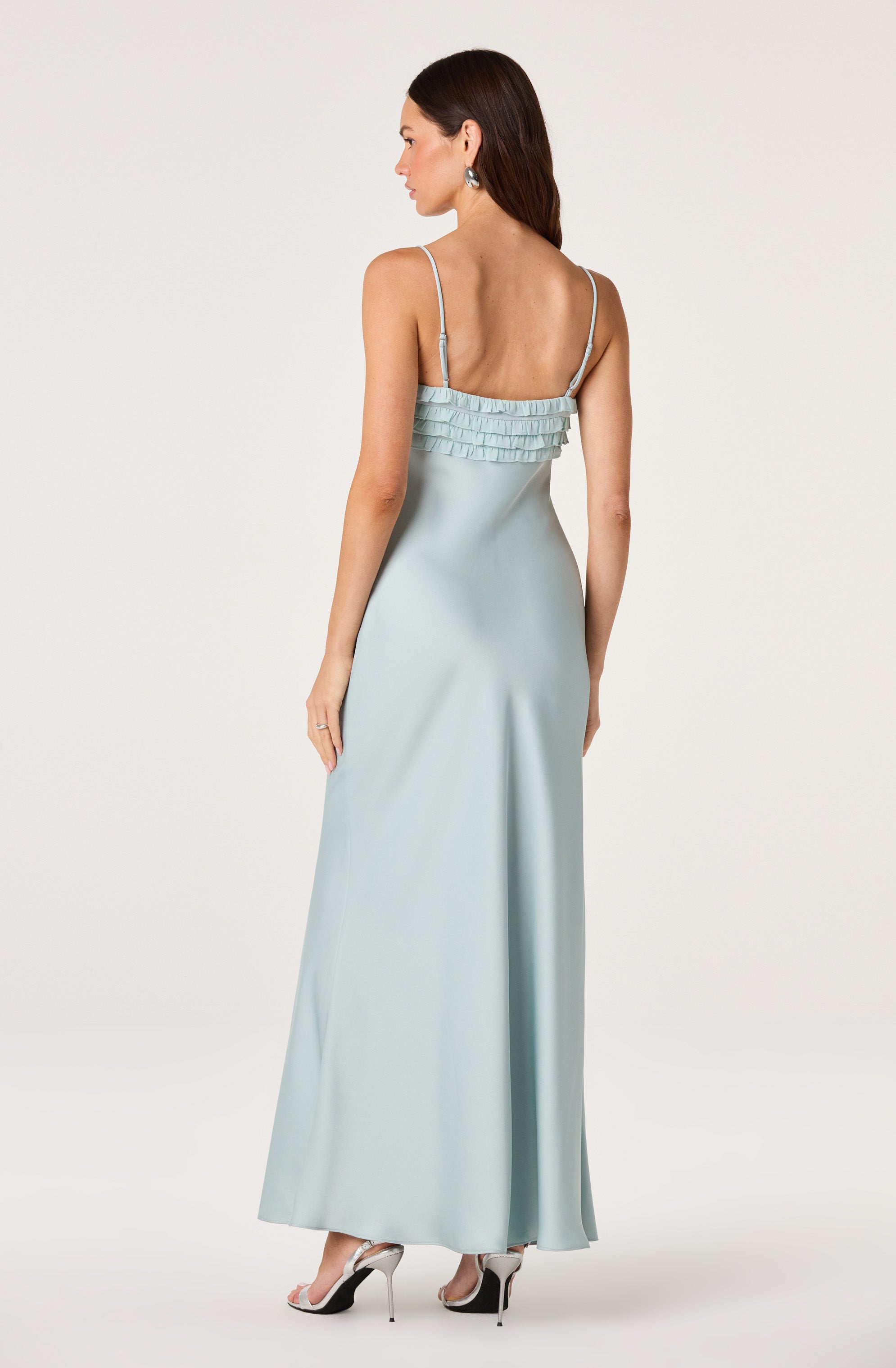 Jade Ruffle Trim Maxi Dress