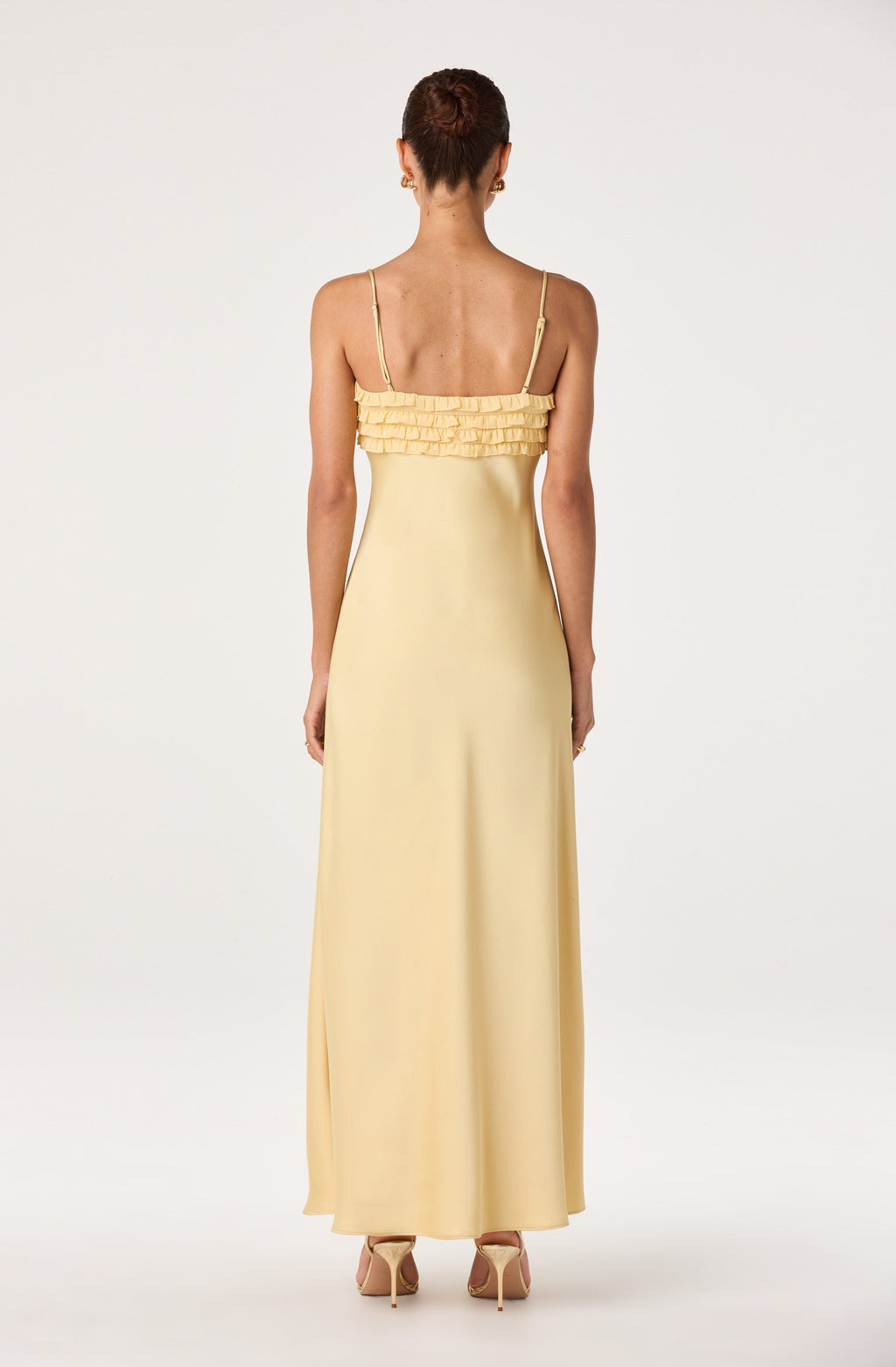 Jade Ruffle Trim Maxi Dress