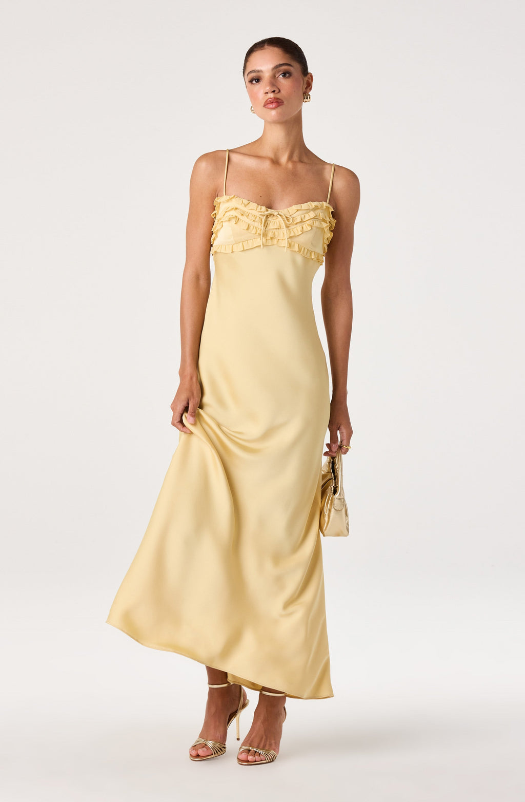 Jade Ruffle Trim Maxi Dress