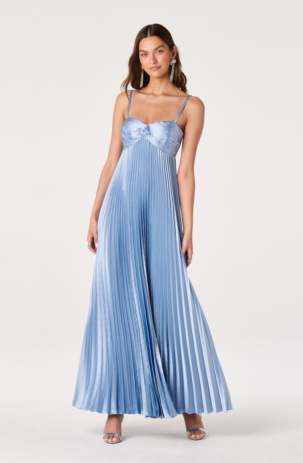 Cyrina Plissé Strapless Maxi Gown