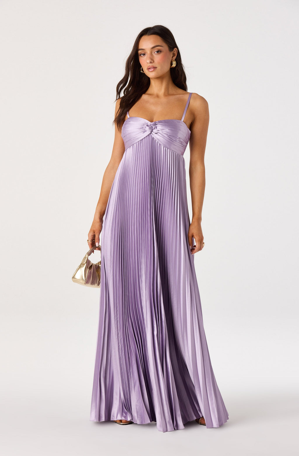 Cyrina Plissé Strapless Maxi Gown
