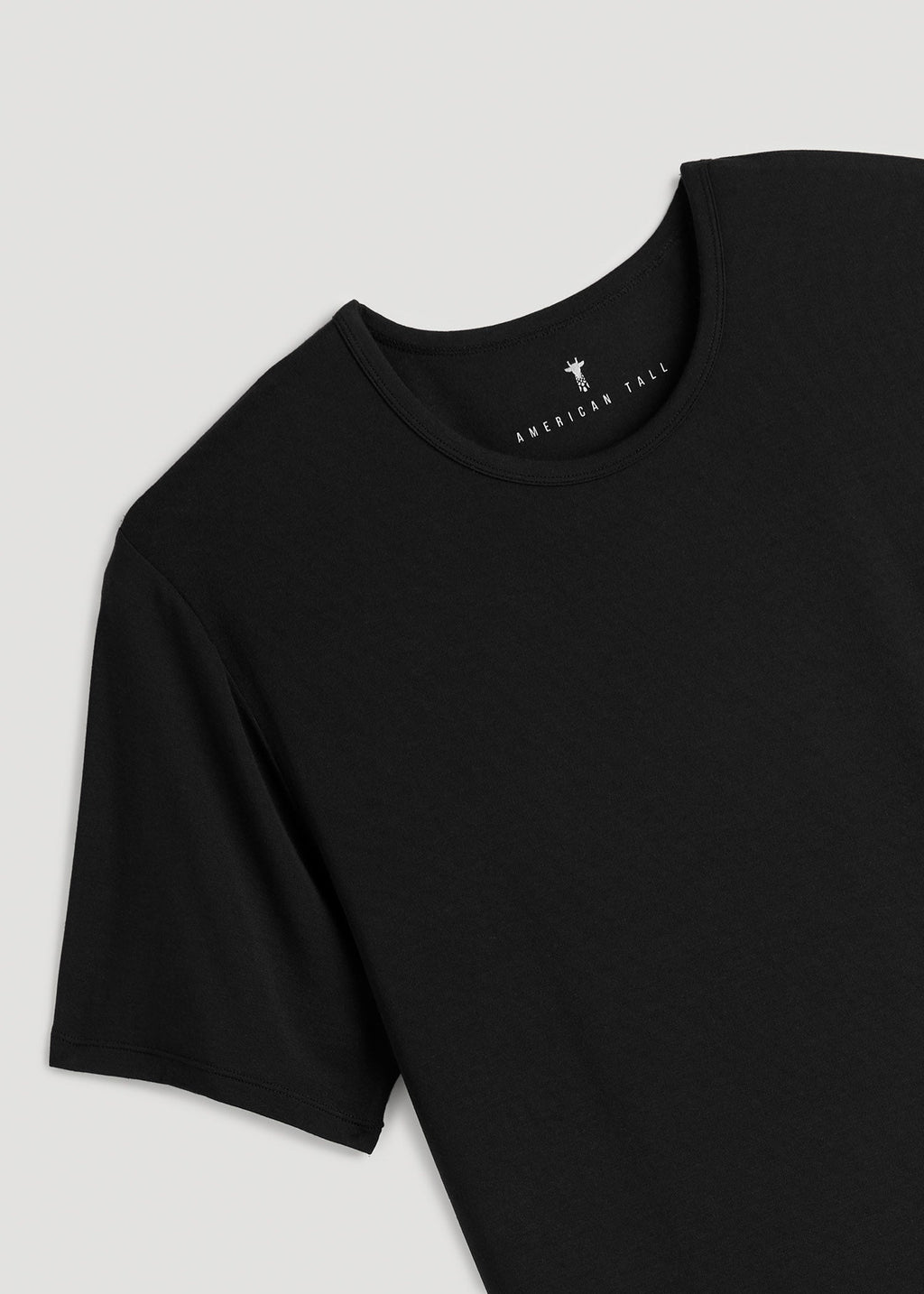 2-Pack Luxe Modal Crewneck Undershirts for Tall Men in Black