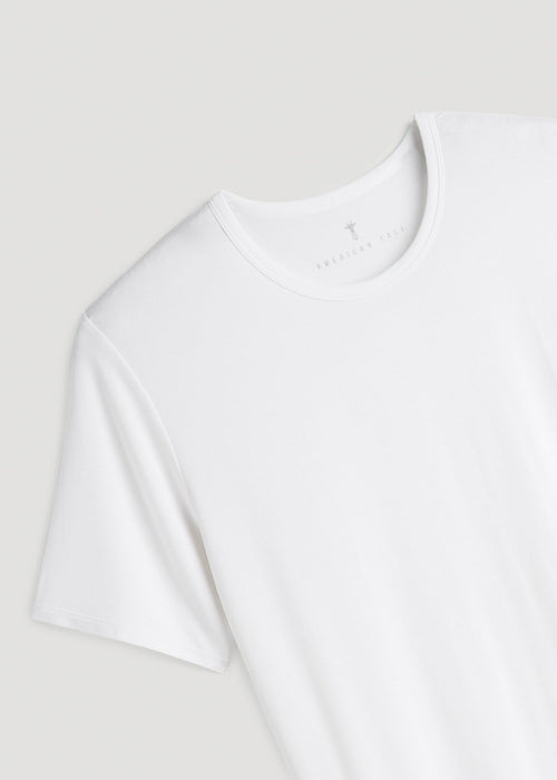 2-Pack Luxe Modal Crewneck Undershirts for Tall Men in White