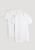 2-Pack Luxe Modal Crewneck Undershirts for Tall Men in White