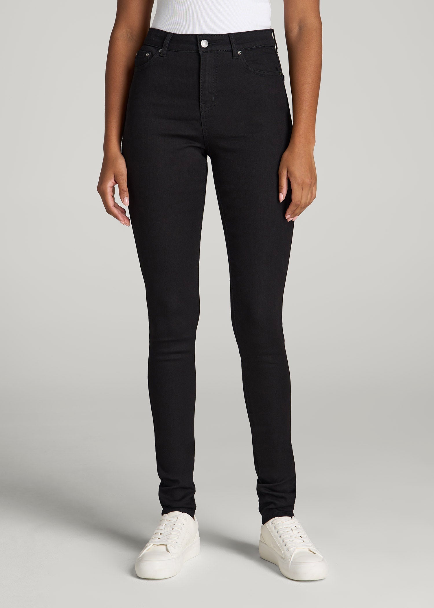 Georgia High-Rise Skinny Jeans for Tall Women in Black