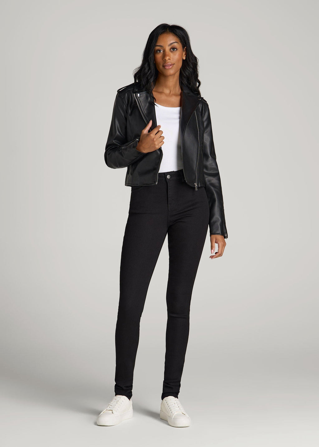 Georgia High-Rise Skinny Jeans for Tall Women in Black