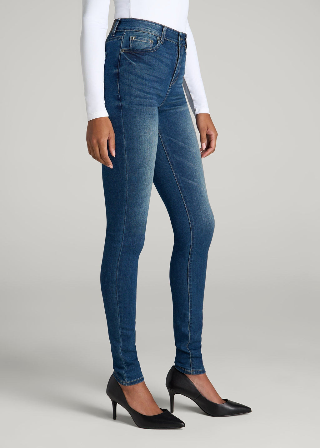 Georgia High-Rise Skinny Jeans for Tall Women in Classic Blue