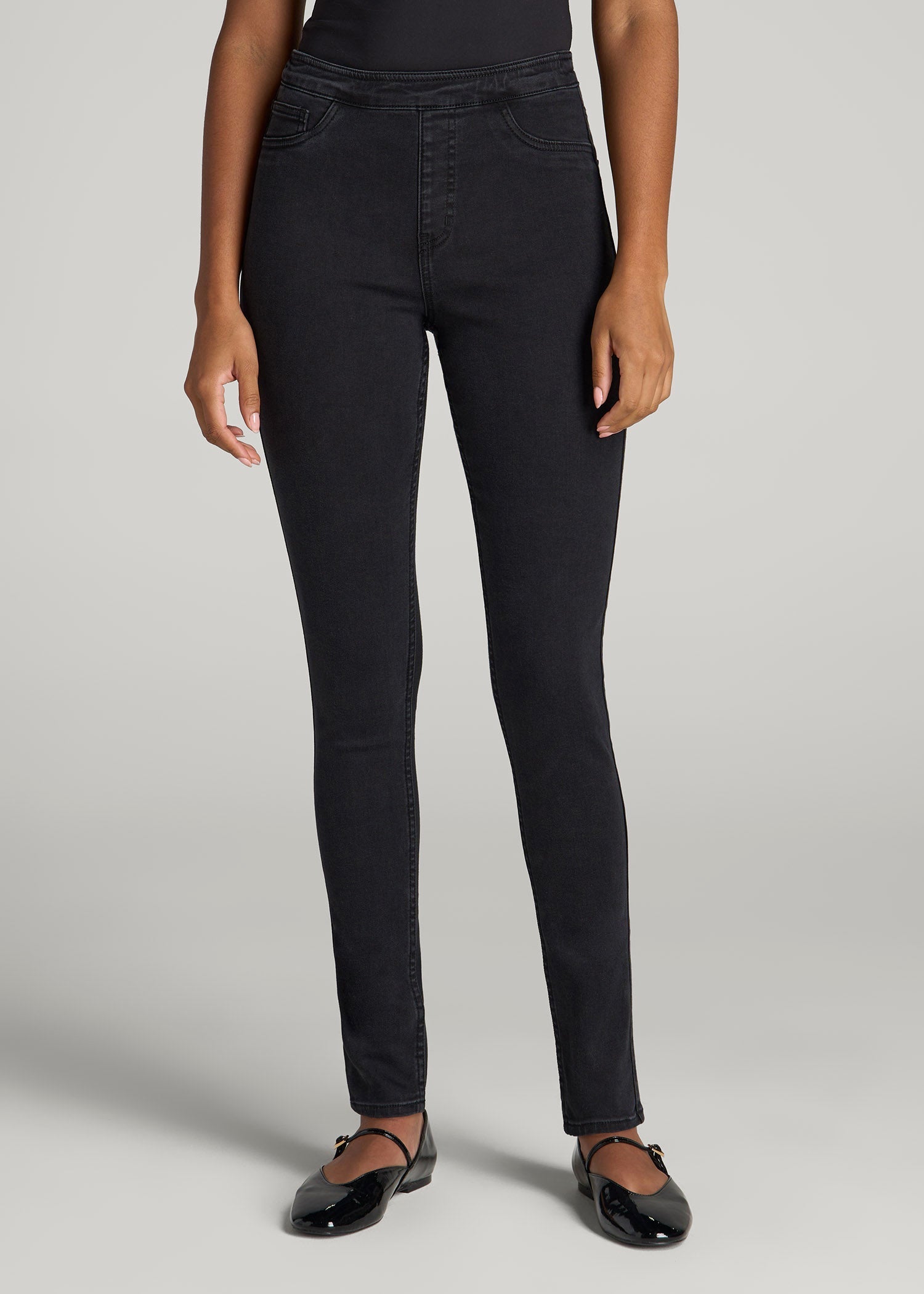Jeggings for Tall Women in Washed Black