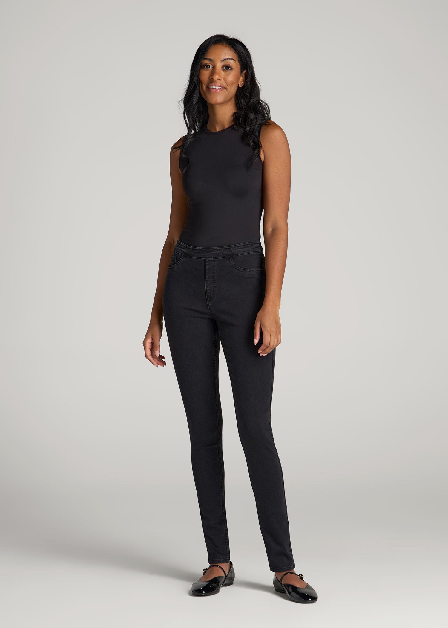 Jeggings for Tall Women in Washed Black
