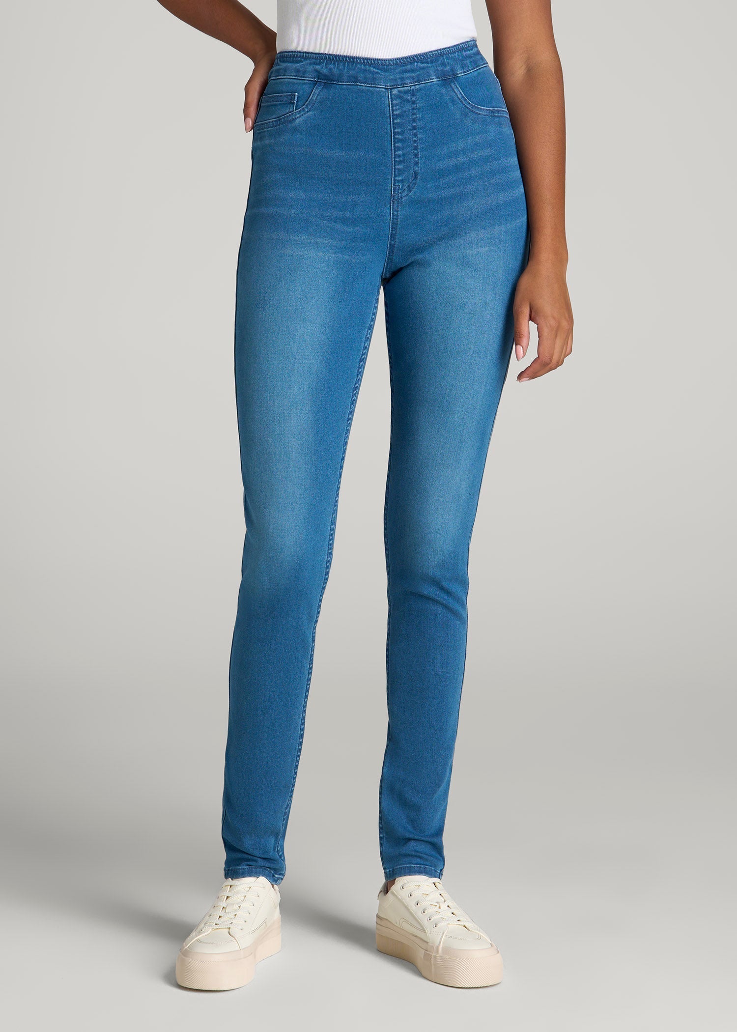 Jeggings for Tall Women in Classic Mid Blue