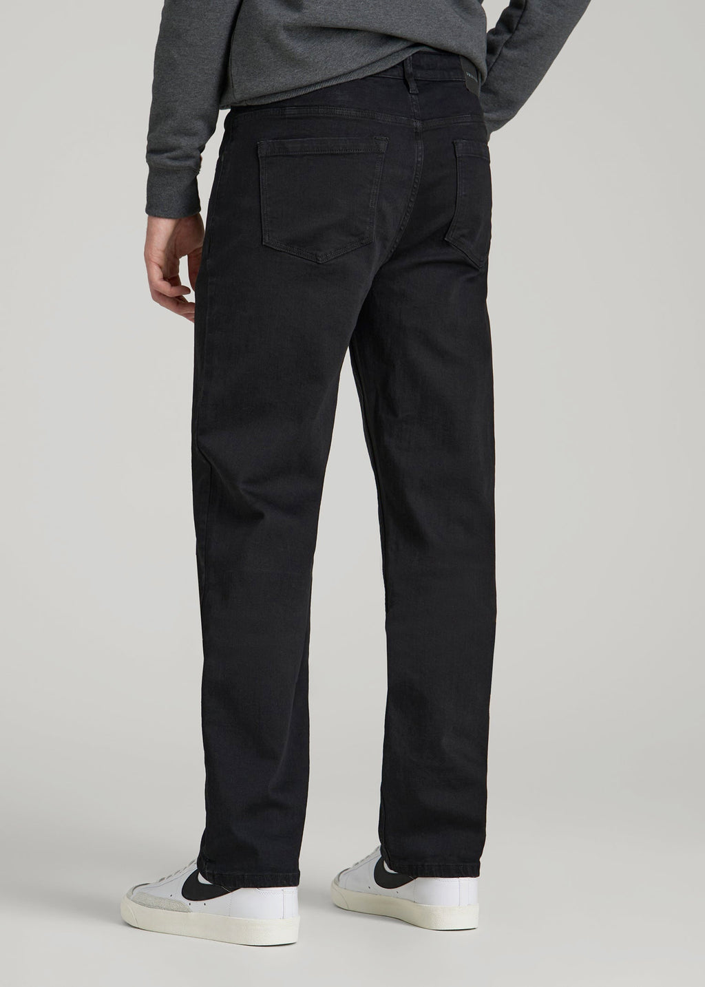A.T. Basics Men's J1 Straight Fit Jeans for Tall Men in Black