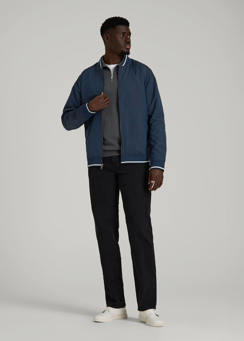 A.T. Bomber Jacket for Tall Men in Navy