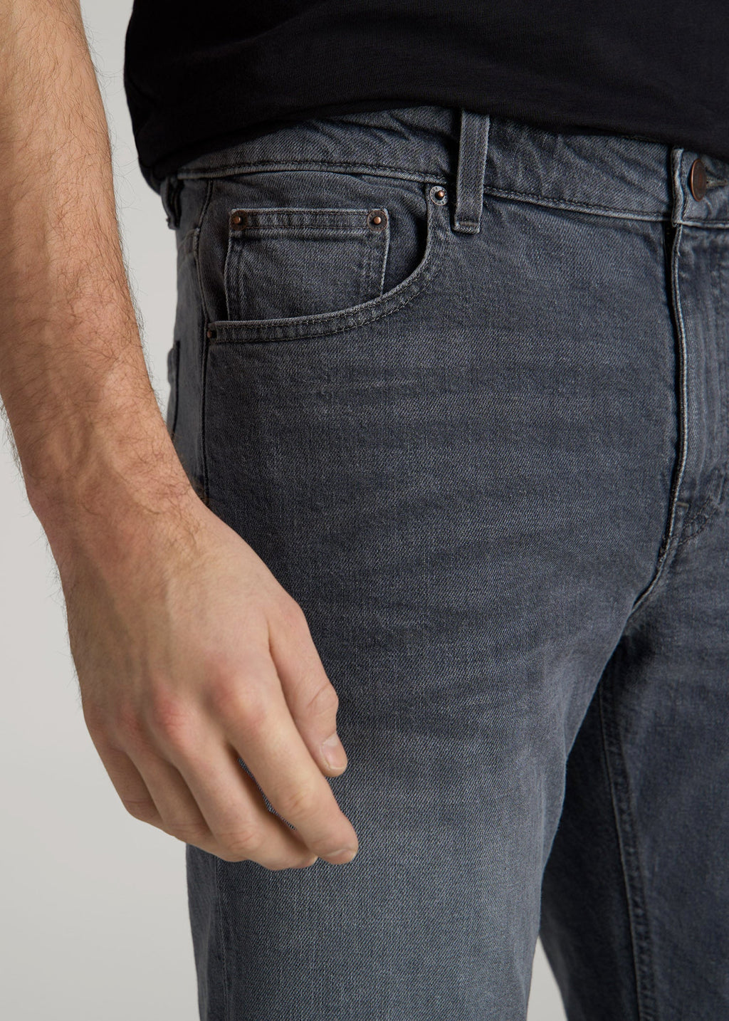 Americana Collection Carman Tapered Fit Jeans For Tall Men in Wolf Grey