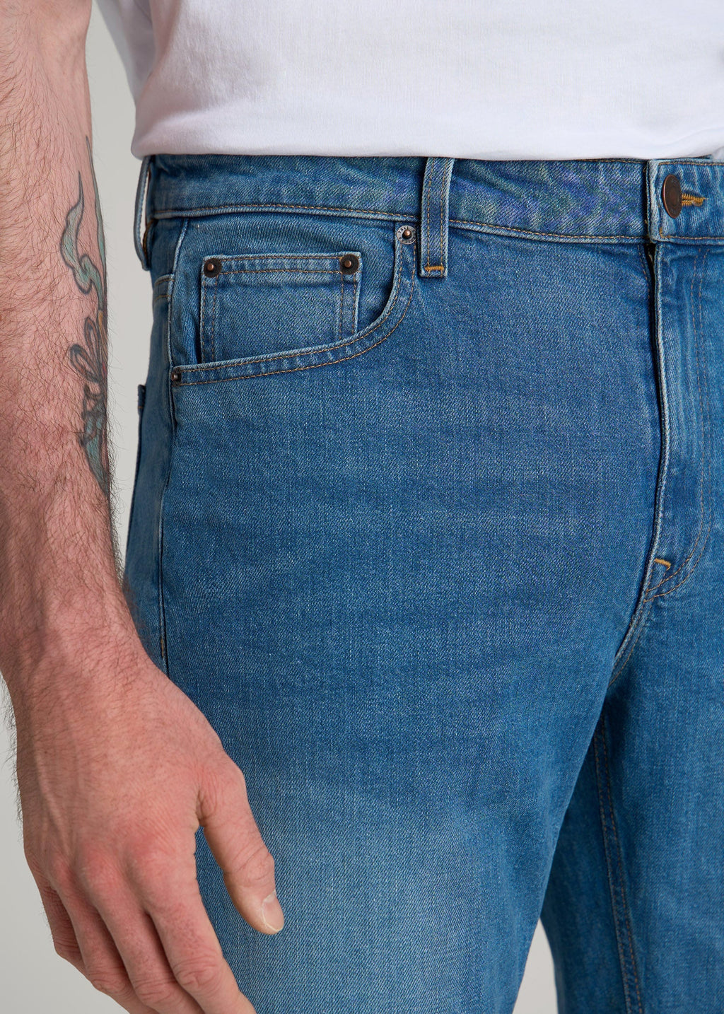 Americana Collection J1 Straight Fit Jeans For Tall Men in Sail Blue