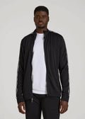 Athletic Stripe Jacket for Tall Men in Black-White Stripe