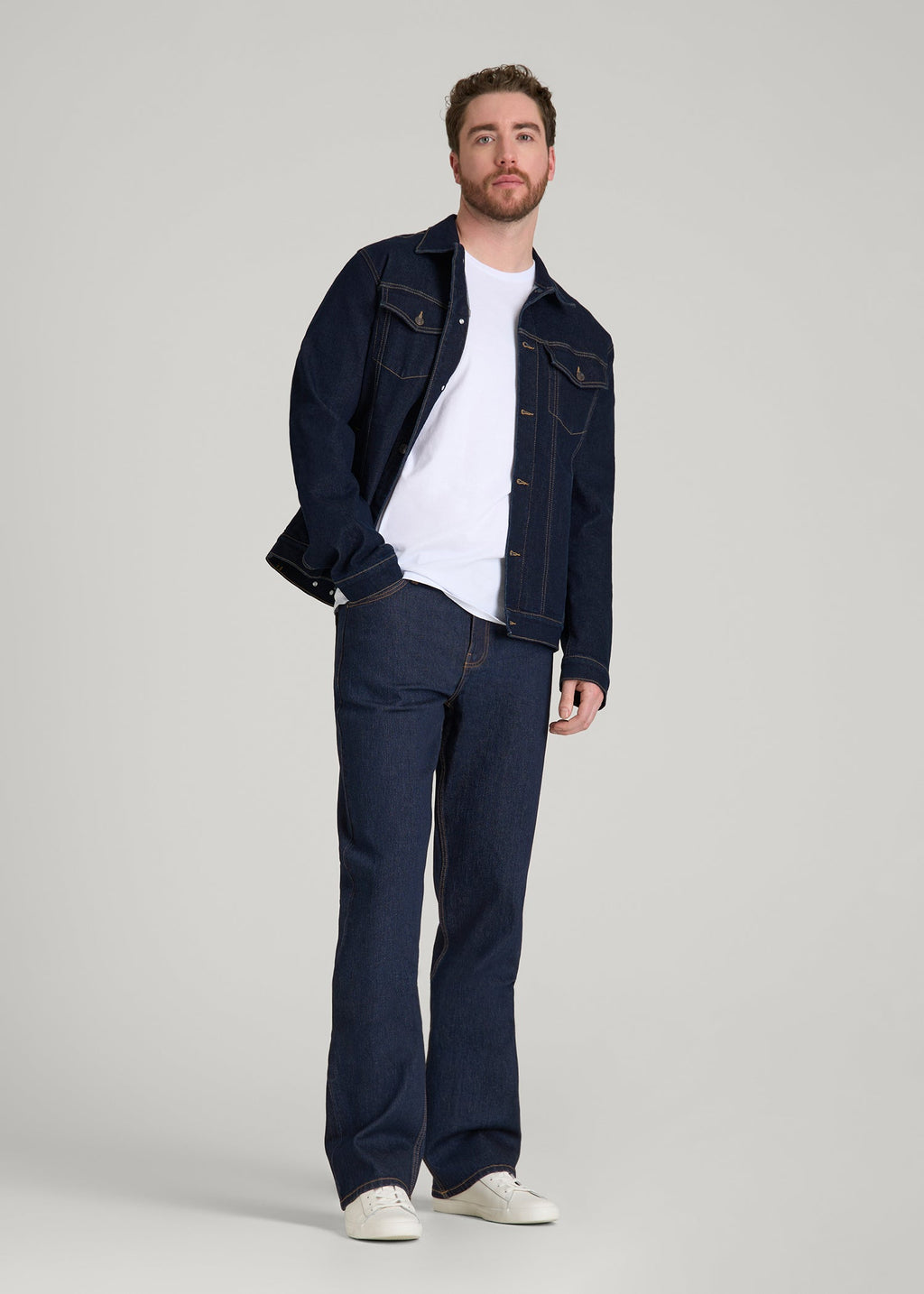 Noah Bootcut Jeans for Tall Men in Deep Indigo Wash