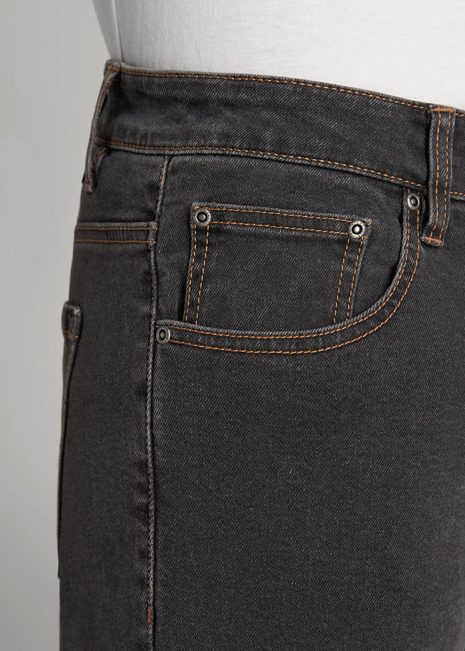 Carman TAPERED Jeans for Tall Men in Dark Grey Denim