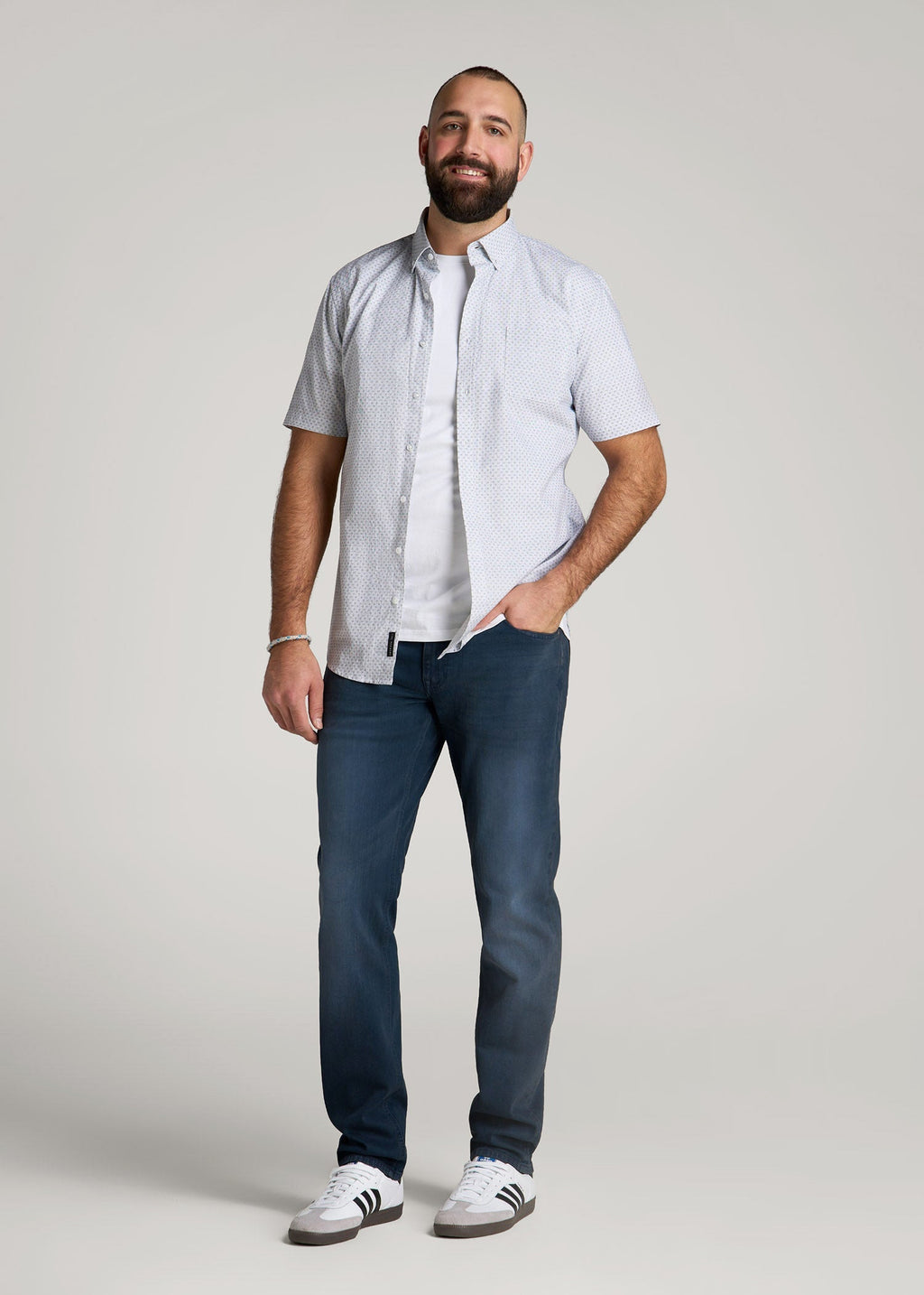 Carman TAPERED Jeans for Tall Men in Faded Blue Black