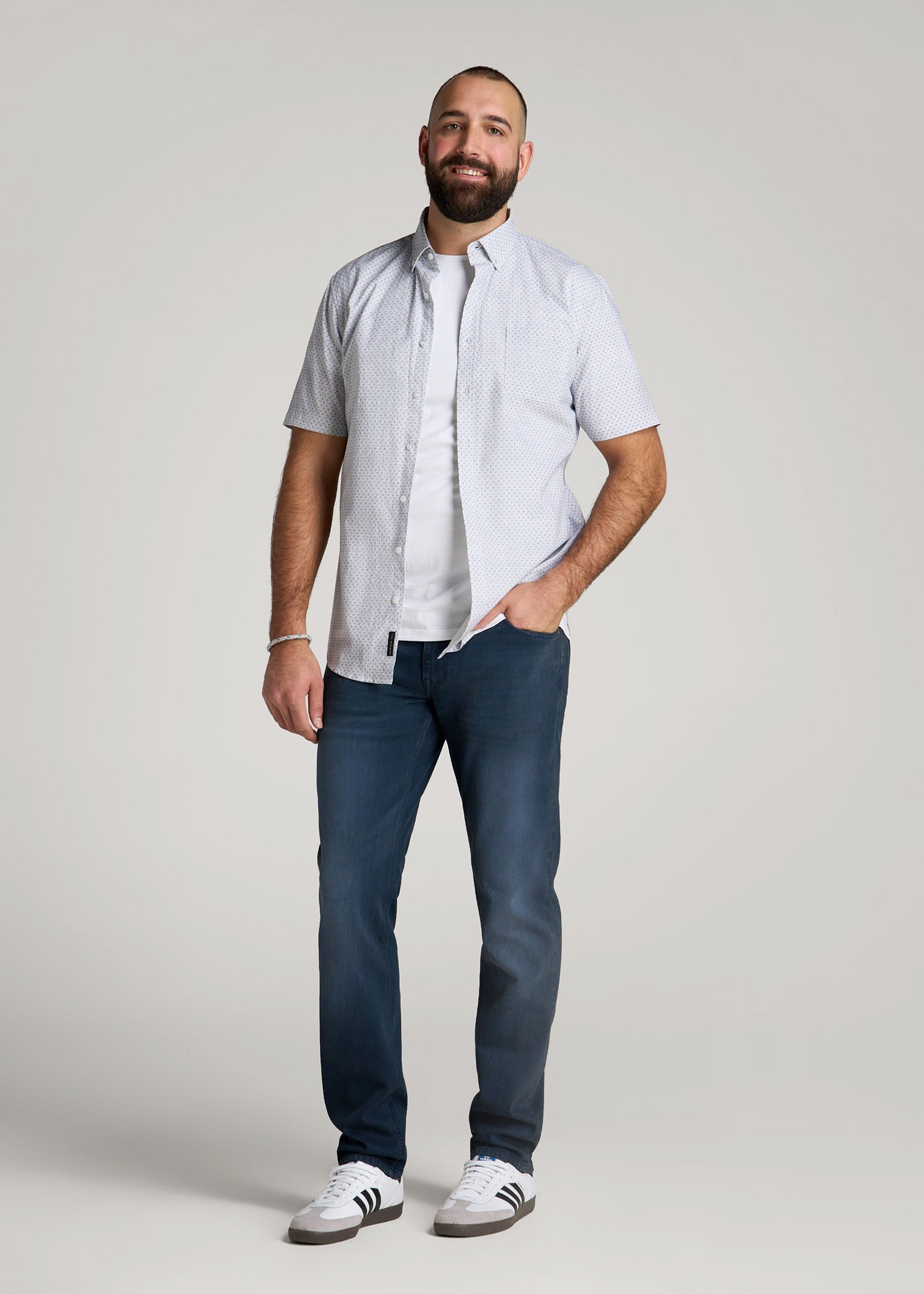 Carman TAPERED Jeans for Tall Men in Faded Blue Black